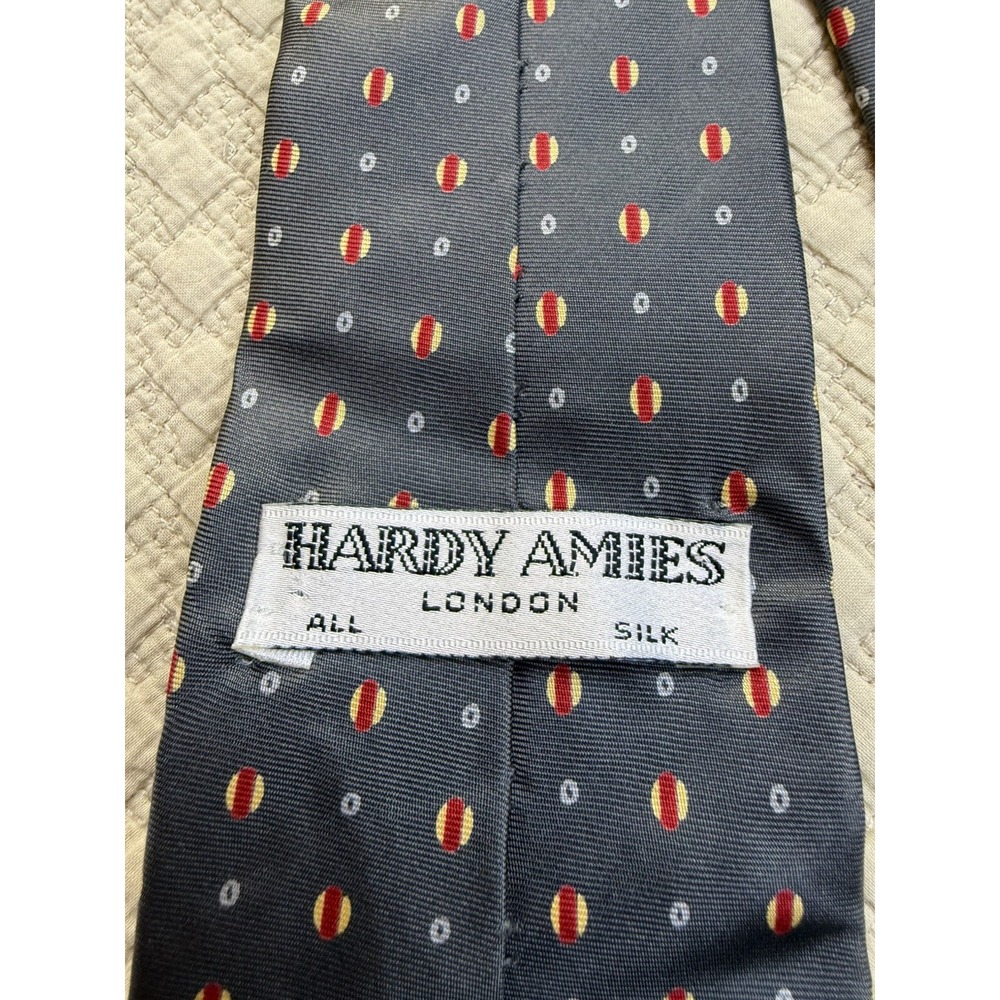Hardy Amies London Geometric Silk Tie Vintage | Repeat Pattern |  55"L 3"W‎